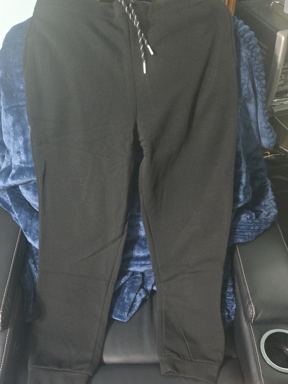 Men's Black Drawstring Joggers with Cuffed Ankles